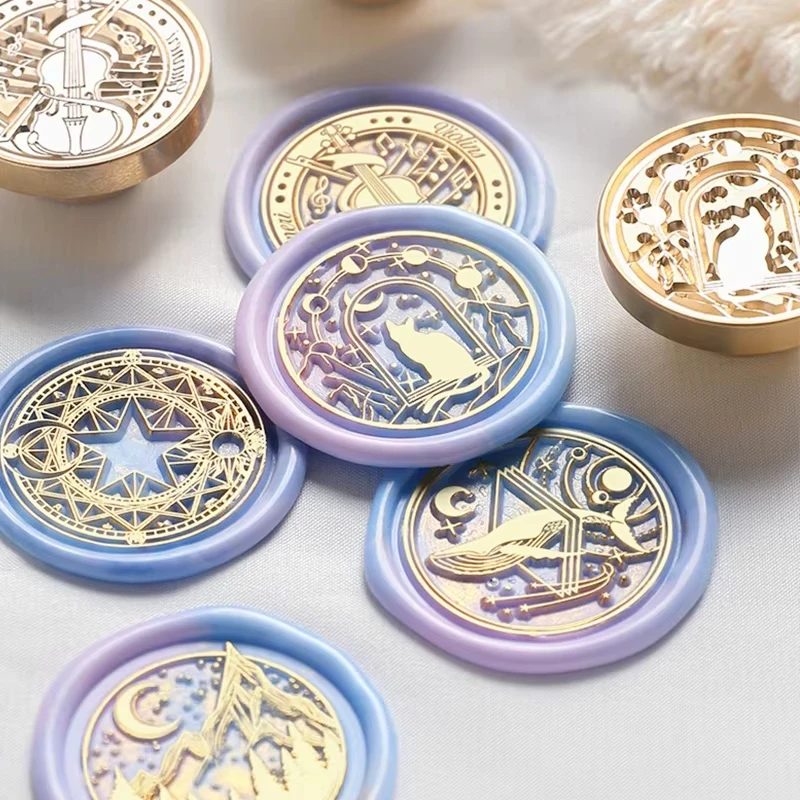 Wax Seal Stamp Set: 9 Heads + 1 Wooden Handle - Image 2