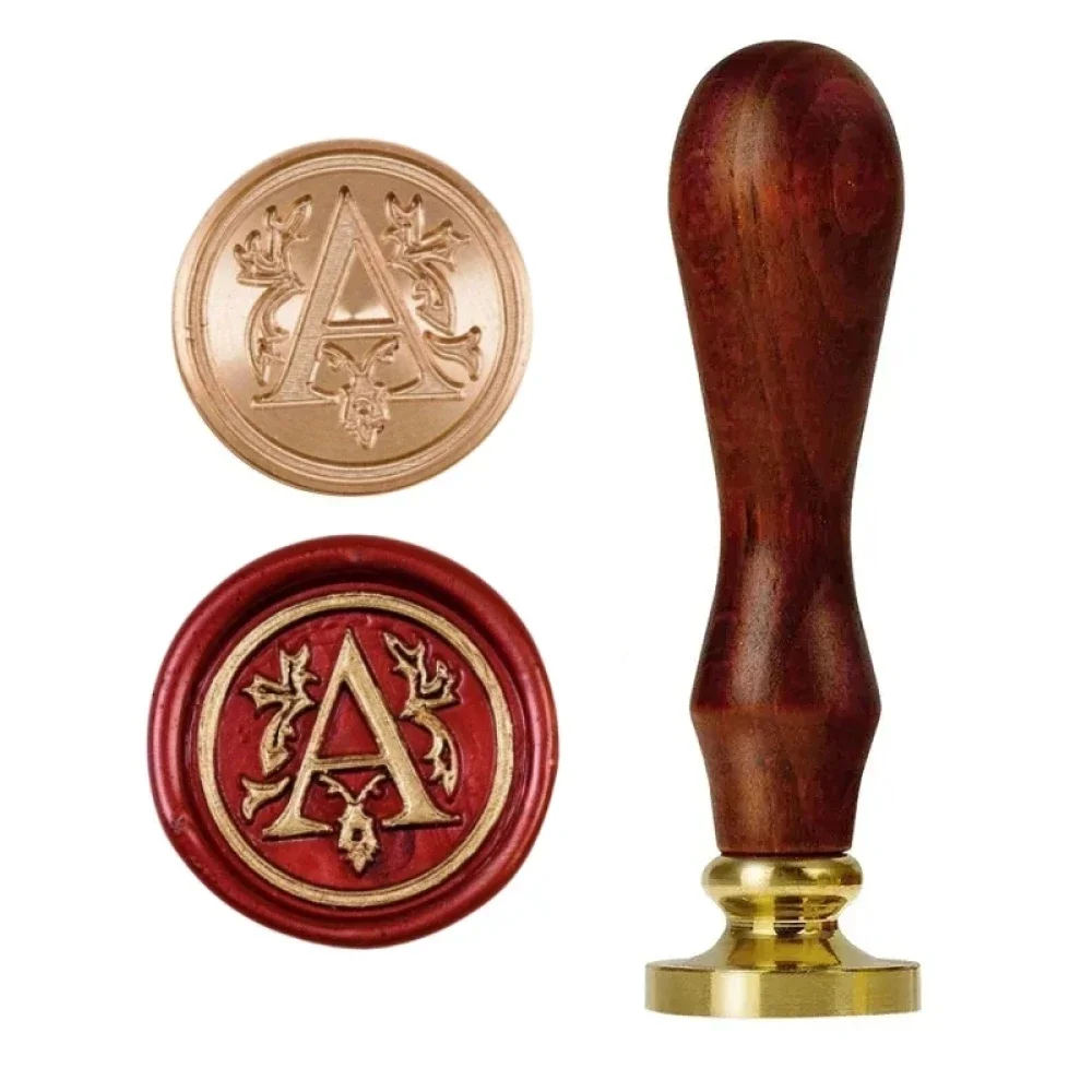 Initial Wax Seal Stamp with Wooden Handle: Choose Your Letter A to Z