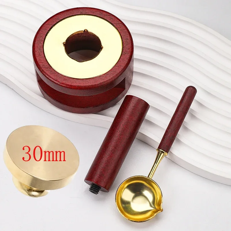 Red kit: wax warmer, handle, melting spoon and brass stamp head