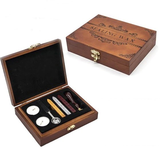 wax seal kit wooden box